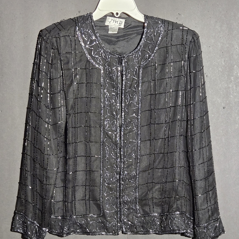 Vintage Womens Silk Beaded Jacket